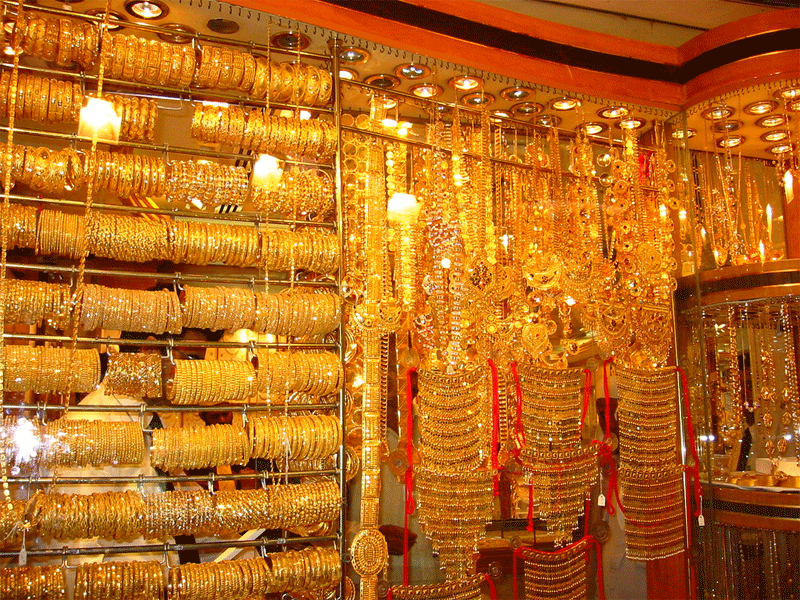 In the gold jewelry room