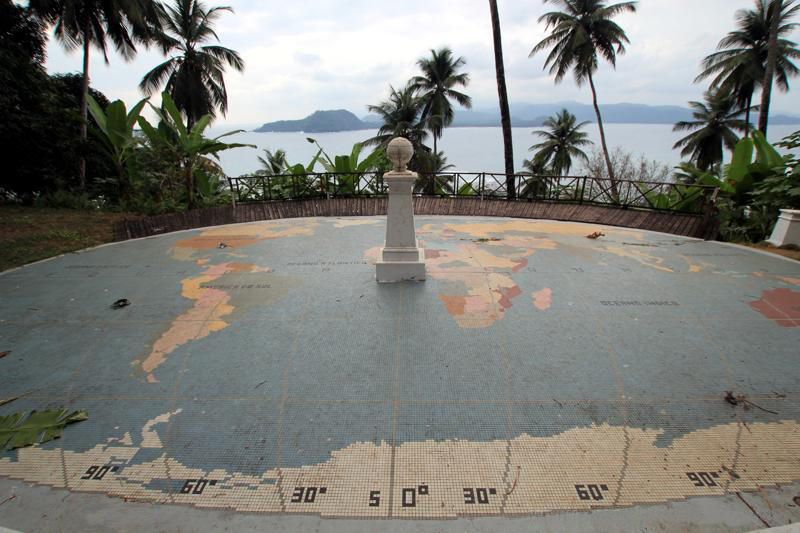 Marker at Equator on Ilheu das Rolas