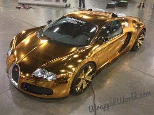 A gold plated Veryon, cousin car to the Chiron