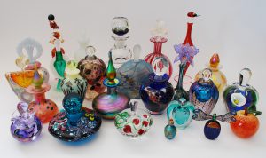 Various hot glass items