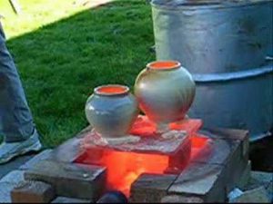 Preparing to fire raku glaze